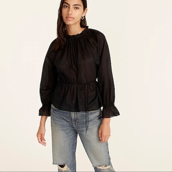 J.Crew Tie-waist top in organic cotton voile - Picture 5 of 6